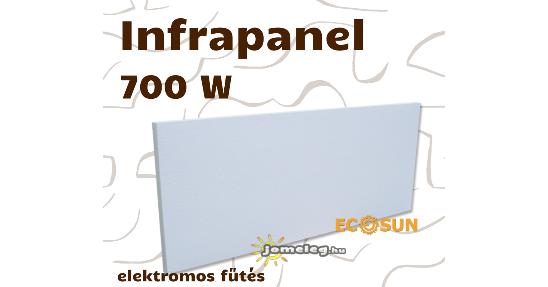 Infrafűtés mennyezetre és oldalfalra - ECOSUN 700 W infrapanel ár