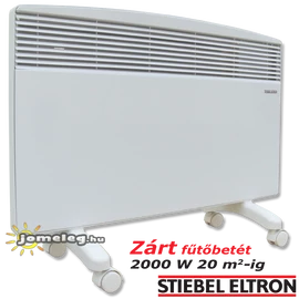 STIEBEL-ELTRON CNS F 2000 W mobil elektromos radiátor görgős lábakon, elölnézetből