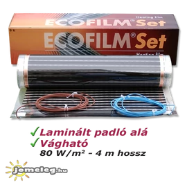 Elektromos padlófűtés laminált padlóhoz: ECOFILM 80 W/m2 4 m hossz