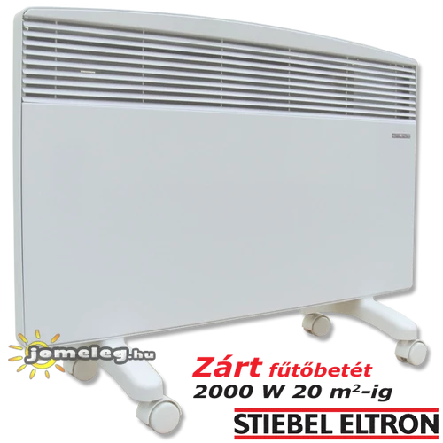 STIEBEL-ELTRON CNS F 2000 W mobil elektromos radiátor görgős lábakon, elölnézetből